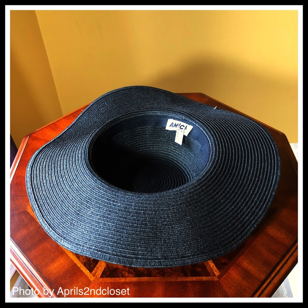 Black Floppy Wide Brim Oversized Fedora Panama Hat - Picture 4 of 8